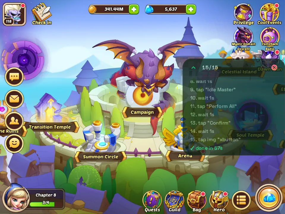 A completed VisorBot run: all steps finished