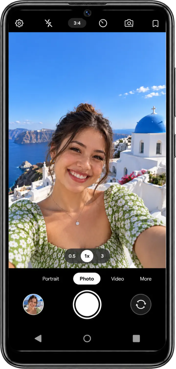 Camera app on the front camera